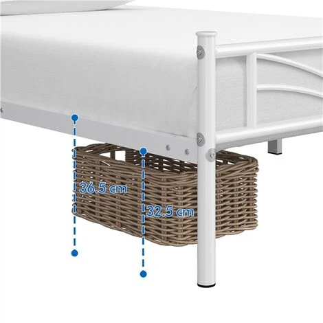 Yaheetech 3ft Single Metal Bed Frame, 90x190cm, White - Image 4