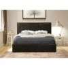 MODERNIQUE Black 4ft6, Ottoman Double Storage Bed Faux Leather In Black