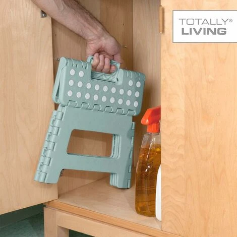 MODOU 9" Folding Step Stool Non-Skid, Slip-Resistant Lightweight Design Folding Stool 300-Pound Capacity Foam - Image 4