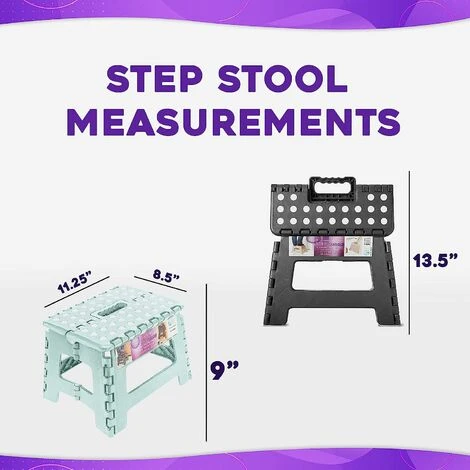 MODOU 9" Folding Step Stool Non-Skid, Slip-Resistant Lightweight Design Folding Stool 300-Pound Capacity Foam - Image 5