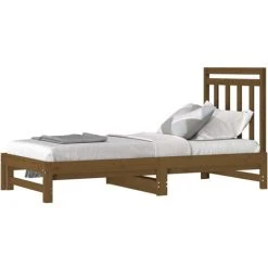 Pull-out Day Bed Honey Brown 2x(90x190) Cm Solid Wood Pine VidaXL