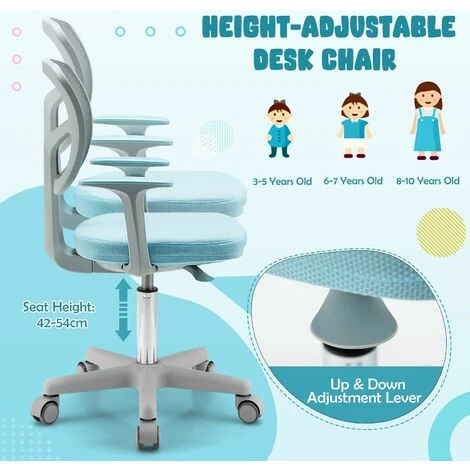 Costway Kids Computer Desk Chair Low-Back Task Study Chairs Children Office Task Chair - Image 2