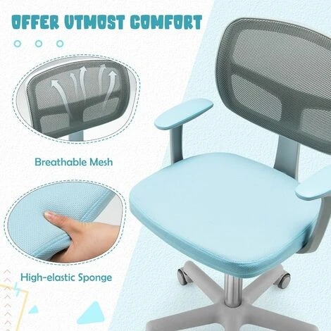 Costway Kids Computer Desk Chair Low-Back Task Study Chairs Children Office Task Chair - Image 4