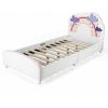 Costway Single KIds Bed Toddler Upholstered Sleeping Bed Frame Soft Headboard Footboard