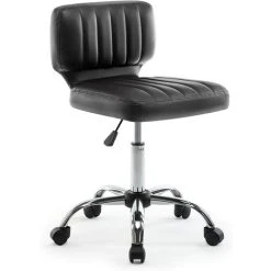 IntimaTe WM Heart Computer Chair, Swivel Work Stool, Height Adjustable Swivel Stool, Ergonomic Low Back Design Semi-PU Leather Office Stool, Salon Swivel Chair, Reception Room Stool