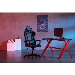 IntimaTe WM Heart Gaming Chair, Ergonomic High Back Office Racing Chair With Armrest, Swivel Leather Desk Chairs With Adjustable Headrest And Lumbar Cushion For Office And Home (Blue)