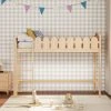 Livingandhome Pine Wood Loft Bed For Kids Room With Fence Rails