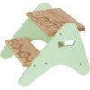 EINEMGELD B. Toys - B. Spaces Peek-A-Boost - Wooden Step Stool - Two-Step Step Stool For Kids Ages 2 And Up (Natural Wood Color & Mint)