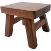 EINEMGELD Small Wooden Step Stool For Kids, Non-Slip Square Seat For Kitchen, Bathroom (Dark Coffee)