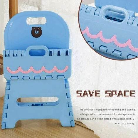 EINEMGELD Plastic Folding Stool, Plastic Folding Step Stool, Plastic Folding Step Stool, Adult Step Stool, Plastic Folding Shower Stool For Kitchen, Bathroom - Image 4