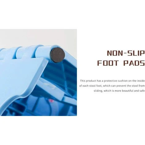 EINEMGELD Plastic Folding Stool, Plastic Folding Step Stool, Plastic Folding Step Stool, Adult Step Stool, Plastic Folding Shower Stool For Kitchen, Bathroom - Image 5