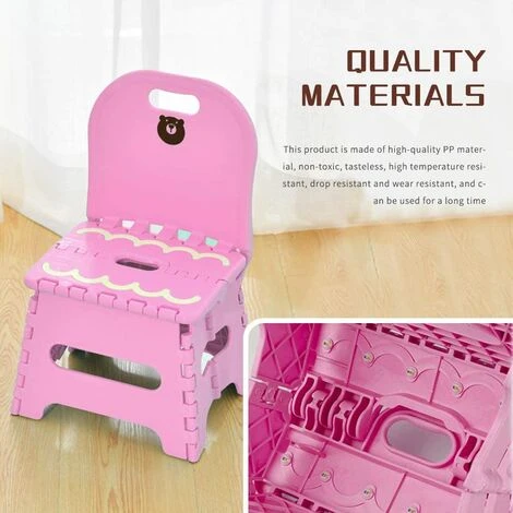 EINEMGELD Plastic Folding Stool, Plastic Folding Step Stool, Plastic Folding Step Stool, Adult Step Stool, Plastic Folding Shower Stool For Kitchen, Bathroom - Image 2