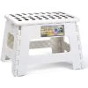 EINEMGELD Folding And Portable Stool For Kids And Adults, Small Plastic Foldable Step Stool, Non-Slip For Kitchen, Bathroom, Garden, Bedroom, 22cm, White