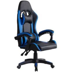 CLIPOP Gaming Chair Ergonomic Racing Office Chair Height Adjustable Mid-Back Computer Desk Chair With Headrest Armrest And Lumbar Support For Office And Home, Blue