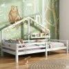 SWYEOOT Children's Bed, Beautiful House Bed, Made Of Solid Wood With Fence And Slatted Frame, With Storage Shelf, Fireplace Shape For Children's And Teenagers' Rooms (White, 90 X 200 Cm)