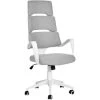 Beliani Office Desk Chair Swivel Adjustable Height White And Grey Polyester Grandiose