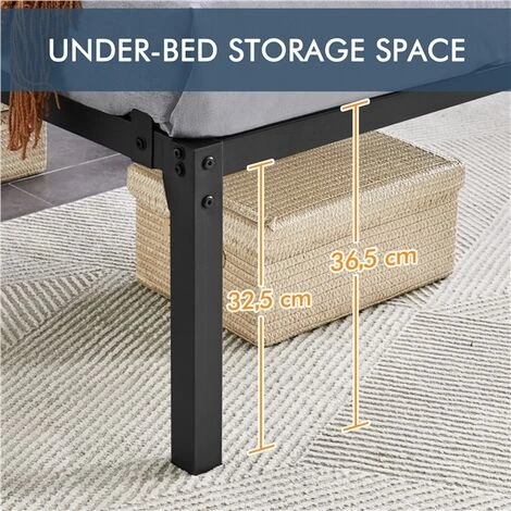 Yaheetech 4ft6 Double Metal Platform Bed Frame - Image 3