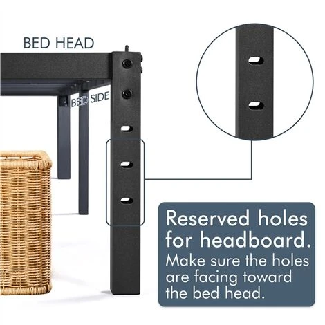 Yaheetech 4ft6 Double Metal Platform Bed Frame - Image 4