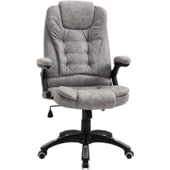 Vinsetto High Back Home Office Chair Swivel Microfibre Fabric Desk Chair Grey