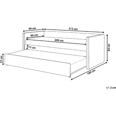 Beliani Trundle Bed Light Pink Glam Velvet Upholstery Slats EU Single Troyes - Image 3