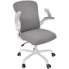 Puluomis Office Chair, Ergonomic Desk Chair, Swivel Chair With Lumbar Support, Flip Up Armrests, Dark Grey