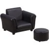 HOMCOM Toddler Chair Kids Sofa Set Children Couch Seating Armchair W/ Footstool Black