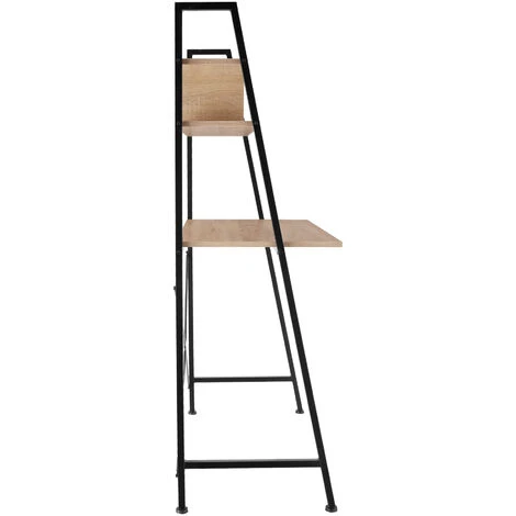 Tectake Writing Desk Exeter 85.5x46.5x140cm With Overhead Storage - Desk, Work Table, Office Table - Industrial Wood Light, Oak Sonoma - Image 3