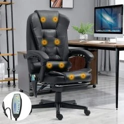 BLISSWOOD Black Massage Office Chair