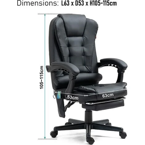 BLISSWOOD Black Massage Office Chair - Image 2