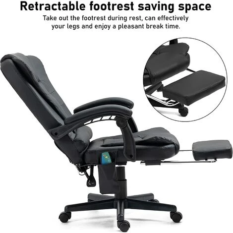 BLISSWOOD Black Massage Office Chair - Image 4