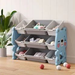 Livingandhome 3 Tier Kids Toy Storage Organizer With Detachable Bins Bookshelf