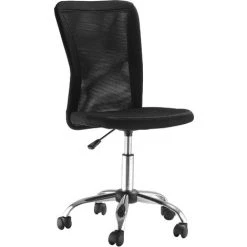 Vinsetto Armless Office Chair Ergonomic Height Adjustable Mesh Back Wheel Black