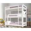 BLISSWOOD Single Triple Bunk Bed White