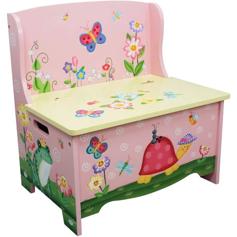 Fantasy Fields Toy Furniture Magic Garden Storage Bench - L59 X W40 X H60 Cm - Pink/Green