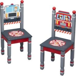 Fantasy Fields Toy Furniture Little Fire Fighters Set Of 2 Chairs - L31 X W31 X H70 Cm - Red/Multi Color