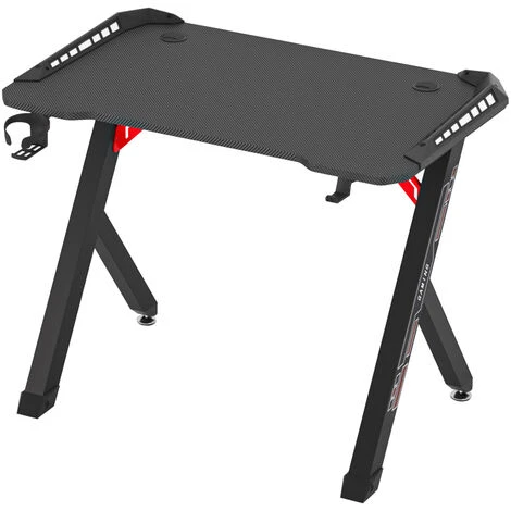 Unho 100cm Gaming Desk Computer Table PC Laptop RGB LED Lights Racing Gamer Workstation - Image 3