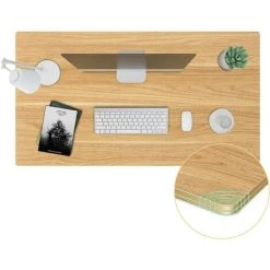 FLEXISPOT Height Adjustable Electric Standing Desk Top Only Rectangular (140 70cm, Maple)