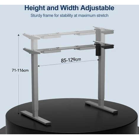 SANODESK Electric Height Adjustable Standing Desk Sit Stand Desk Adjustable Desk Stand Up Desk With Anti-collision Protection, Memory Control And Soft Start/stop Function (Gray,EP1) - Image 2