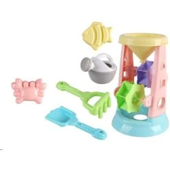 TUMALAGIA Beach Toy Set, Kid Playing Sand Tool 6 Pack Toy Hourglass, Suitable For Beach Party