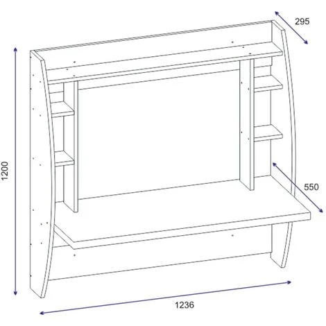Vivense Buglem Computer Desk - White - Image 4