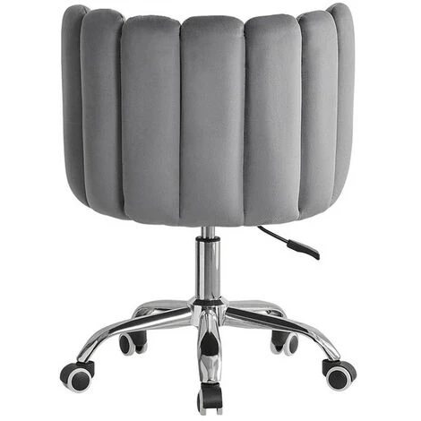 CLIPOP Desk Chair Velvet Computer Office Chair With Unique Back Armrest Height Adjustable Padded Seat Swivel Chair For Desk Home Office, Grey - Image 3