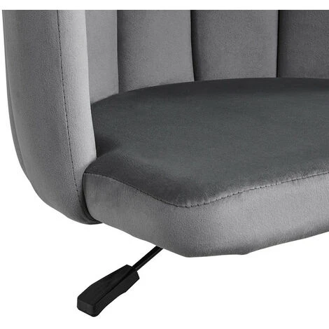 CLIPOP Desk Chair Velvet Computer Office Chair With Unique Back Armrest Height Adjustable Padded Seat Swivel Chair For Desk Home Office, Grey - Image 4
