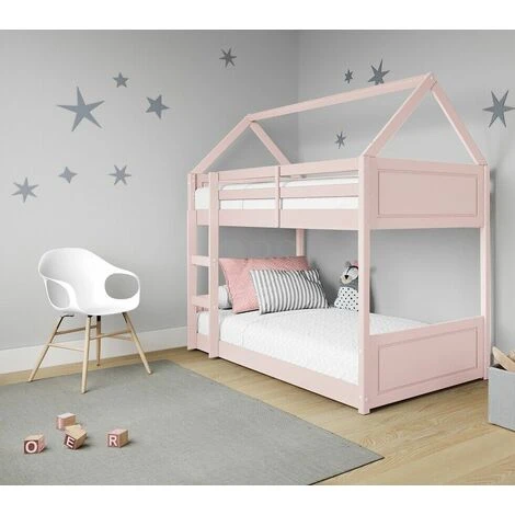 HOME DETAIL Miller Pink Wooden House Bunk Bed - Image 2