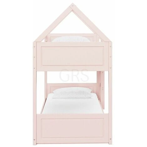 HOME DETAIL Miller Pink Wooden House Bunk Bed - Image 4