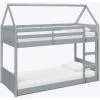 HOME DETAIL Miller Grey Wooden House Bunk Bed