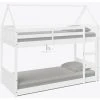 HOME DETAIL Miller White Wooden House Bunk Bed