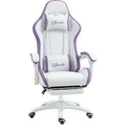 Vinsetto Racing Style Gaming Chair With Reclining Function Footrest Purple