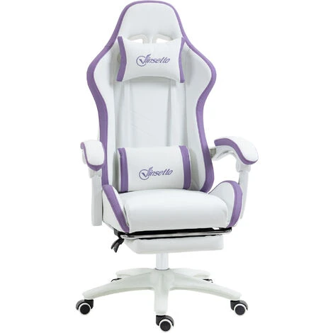 Vinsetto Racing Style Gaming Chair With Reclining Function Footrest Purple