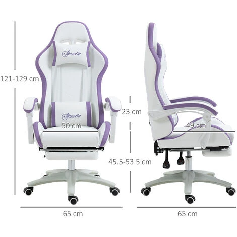 Vinsetto Racing Style Gaming Chair With Reclining Function Footrest Purple - Image 2