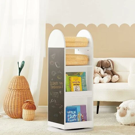 SoBuy 360-degree Rotating Children Kids Bookshelf Bookcase,KMB64-W - Image 2